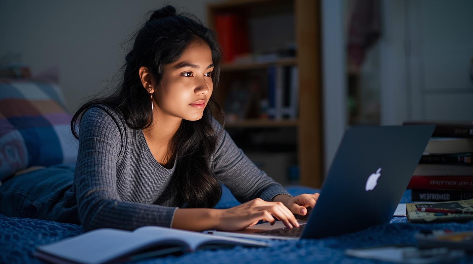 UGC-DEB approved distance learning student studying online in Bangalore home